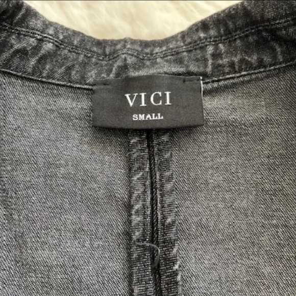 Vici Black Acid Wash Blazer Size Small - Picture 9 of 15